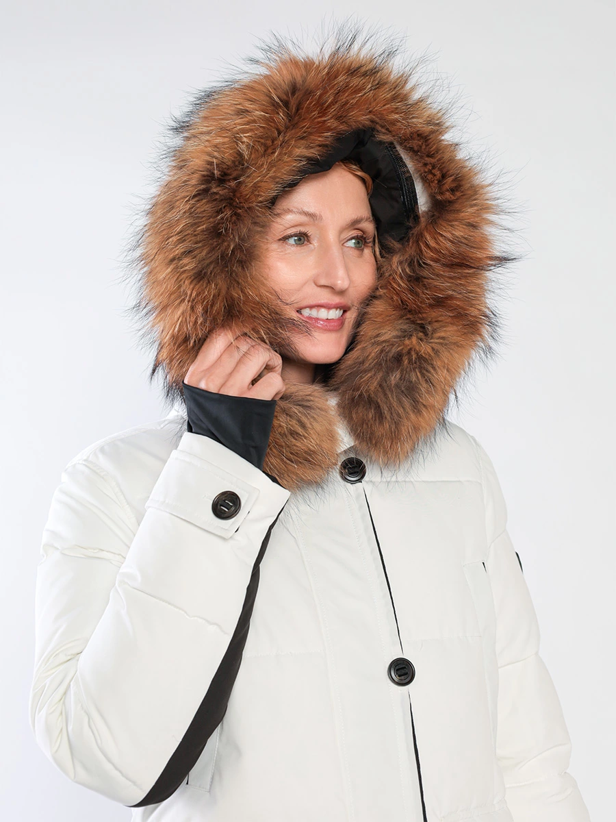 Пальто прямого кроя на утеплителе LITHERMO с капюшоном